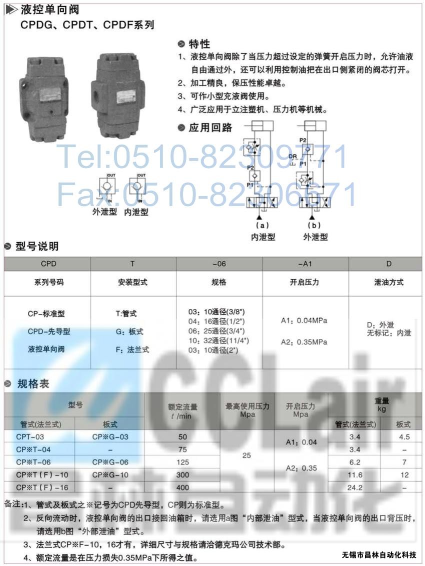 CPDT-03-A2，CPDT-04-A2，CPDT-06-A2，CPDT-10-A2，YUKEN液控单向阀价格,油研液控单向阀,液控单向阀生产厂家,