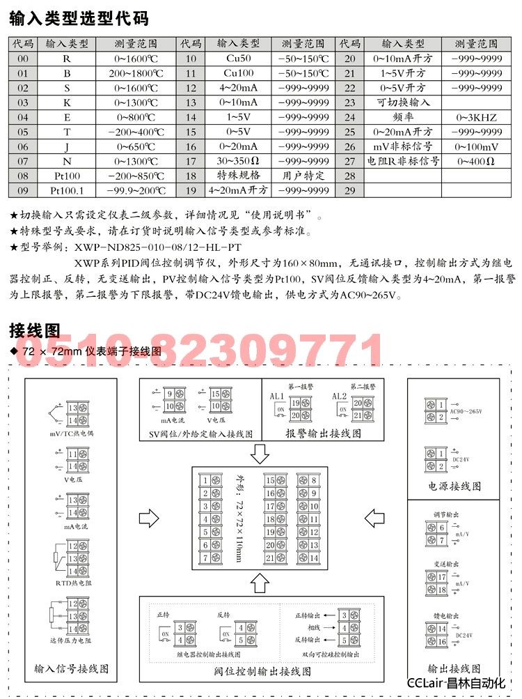 XWP-NS805 XWP-NS815 XWP-NS825 控制调节仪  