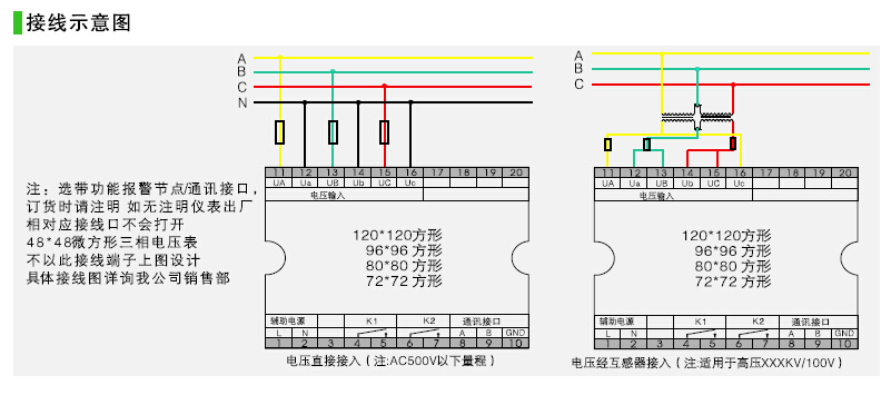 HD284U-AX4，数字三相电压表