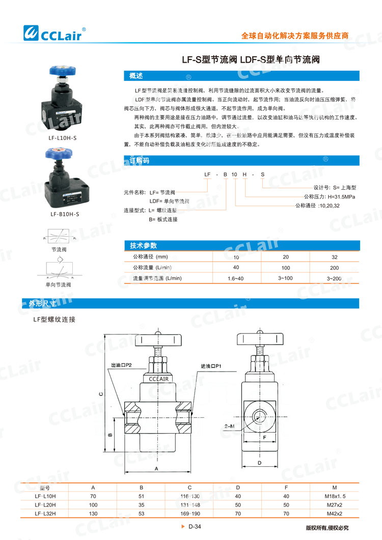 LF-S型节流阀 LDF-S型单向节流阀-1