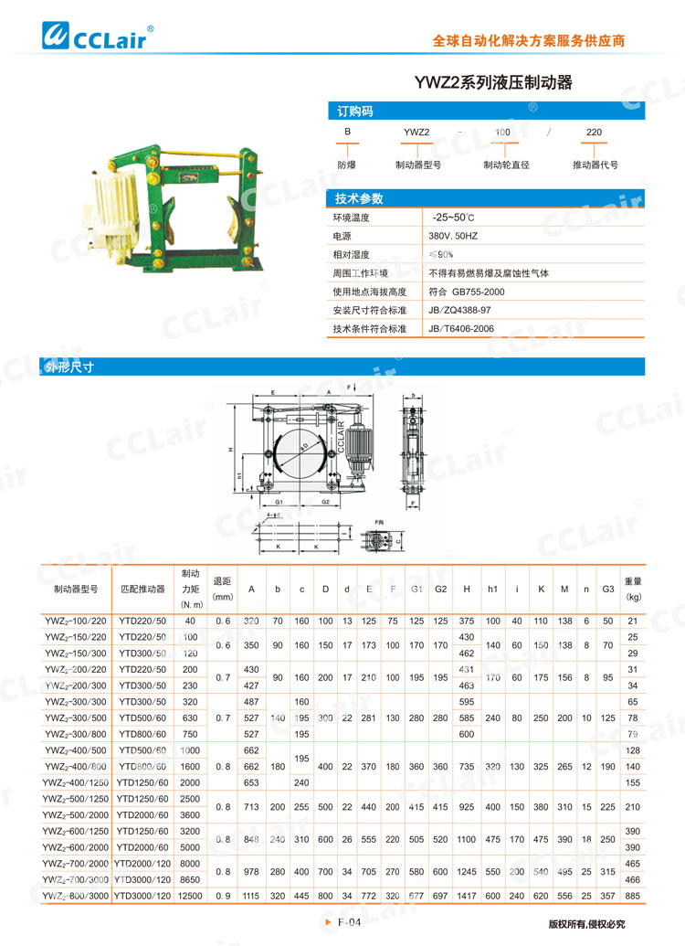 YWZ2系列液压制动器