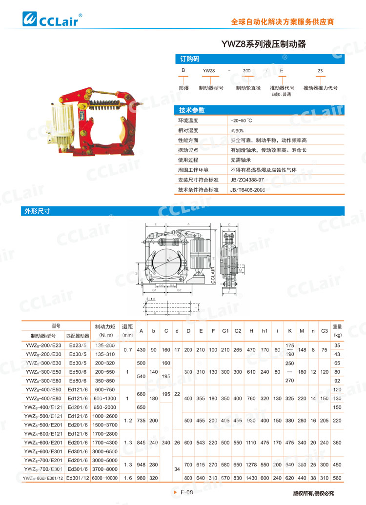 YWZ8系列液压制动器