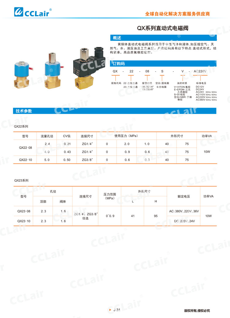 QX系列直动式电磁阀