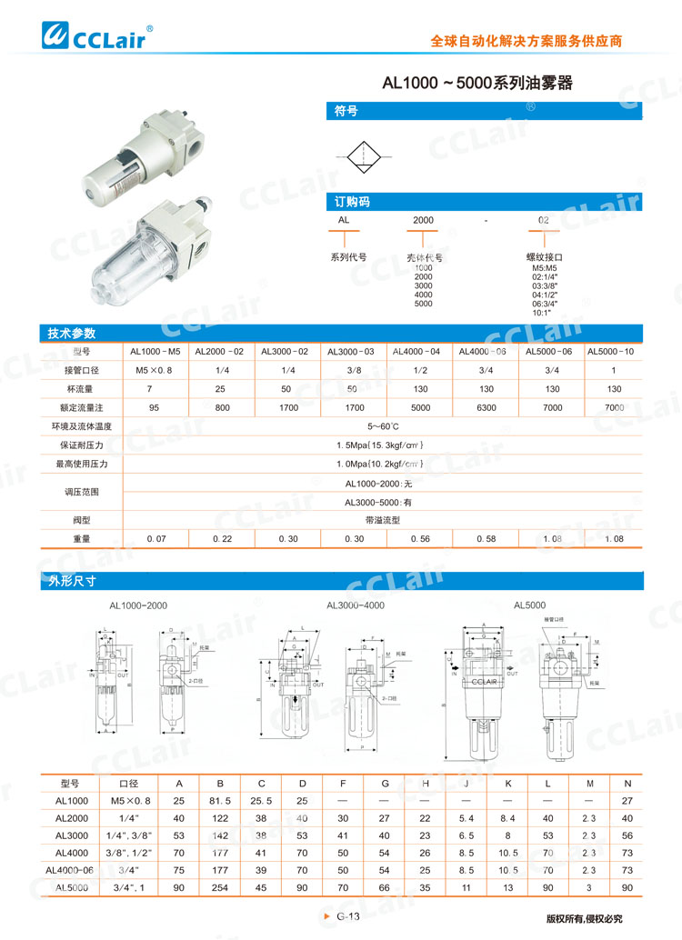 AL1000-5000系列油雾器