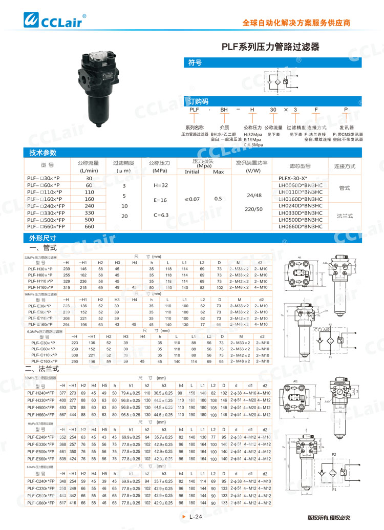 PLF系列压力管路过滤器